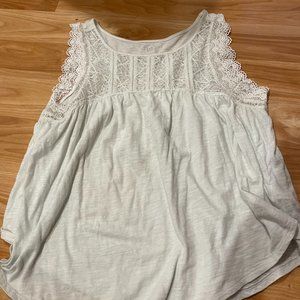 Women's Gap Body Cotton Boho Top (Size M) with crochet upper